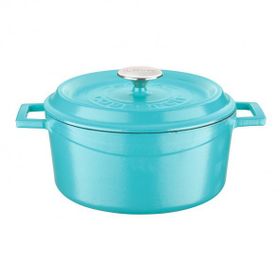 Lava Trendy Çap 24 cm Turkuaz Döküm Yuvarlak Tencere