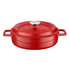 Lava Trendy Kapak Mat Turkuaz 24 cm Döküm Demir Spring Çok Amaçlı Yayvan Tencere