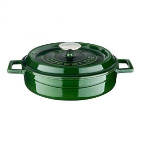 Lava Trendy Kapak Mat Turkuaz 24 cm Döküm Demir Spring Çok Amaçlı Yayvan Tencere