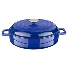 Lava Trendy Kapak Mat Turkuaz 24 cm Döküm Demir Spring Çok Amaçlı Yayvan Tencere
