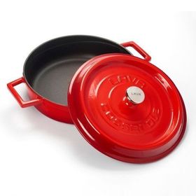 Lava Trendy Kırmızı Yayvan 24 cm Döküm Tencere