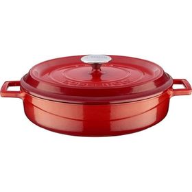 Lava Trendy Kırmızı Yayvan 28 cm Döküm Tencere