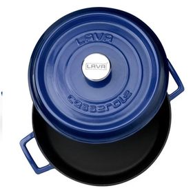 Lava Trendy Mavi 32 cm Demir Döküm Yayvan Tencere