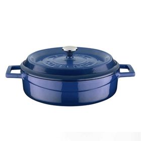 Lava Trendy Mavi Yayvan 24 cm Döküm Tencere
