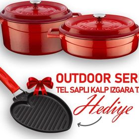 Lava Trendy Serisi Yuvarlak Derin ve Sığ 5 Parça Tencere Tava Çeyiz Seti