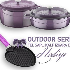 Lava Trendy Serisi Yuvarlak Derin ve Sığ 5 Parça Tencere Tava Çeyiz Seti