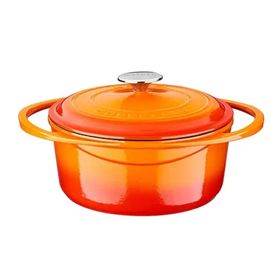 Lava Turuncu 23X29 cm Döküm Oval Tencere