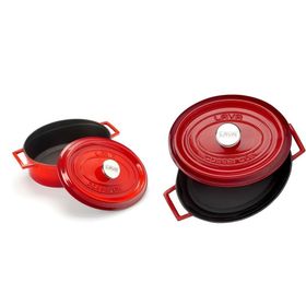 Lava Vals Kırmızı 27 cm 4 Parça Oval Tencere Seti