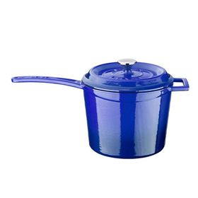 Lava Yuvarlak 18 cm Mavi Metal Saplı Döküm Sos Tenceresi