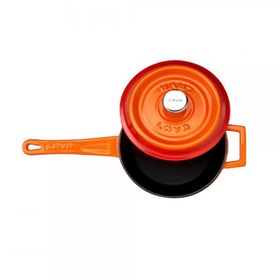 Lava Yuvarlak 18 cm Turuncu Metal Saplı Döküm Sos Tenceresi