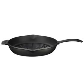 Lava Yuvarlak Metal Kulplu 28 cm Döküm Izgara Tava