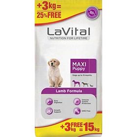 Lavital 12x3 KG Maxi Puppy Kuzu Etli Büyük Irk Yavru Köpek Maması