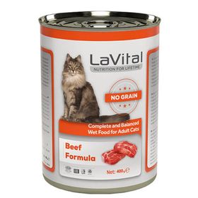 Lavital 400 gr Adult Tahılsız Biftekli Yetişkin Konserve Kedi Maması