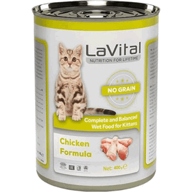 Lavital Kitten Tahılsız Tavuklu 400 gr Yavru Kedi Konservesi