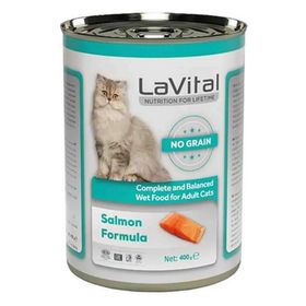Lavital Somonlu Tahılsız Ezme 400 gr Yetişkin Kedi Konservesi