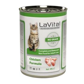 Lavital Tavuklu Tahılsız Ezme 400 gr Yetiskin Kedi Konservesi
