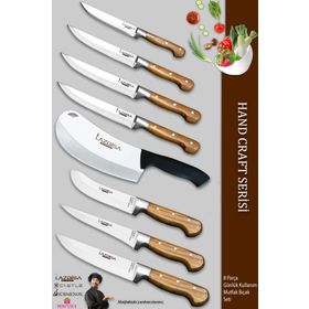 Lazbisa MFP-001 Hand Craft Pro Serisi Mutfak 8 Parça Et Ekmek Sebze Salata Börek Bıçağı