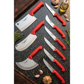 Lazbisa MFP-245 Silver Pro Serisi Mutfak 9 Parça Et Ekmek Sebze Soğan Börek Satır Bıçak Set