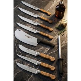 Lazbisa MFP-386 Hand Craft Pro Serisi Mutfak 9 Parça Et Ekmek Sebze Salata Börek Bıçak Set