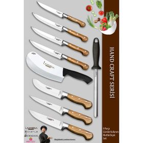 Lazbisa MFP-386 Hand Craft Pro Serisi Mutfak 9 Parça Et Ekmek Sebze Salata Börek Bıçak Set