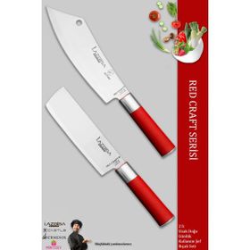 Lazbisa MFT-002 Red Craft Serisi Mutfak Et Ekmek Şef Sebze Börek Bıçak Set
