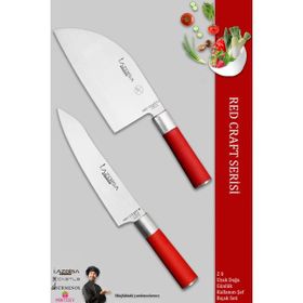 Lazbisa MFT-005 Red Craft Serisi Mutfak Et Ekmek Şef Sebze Börek Bıçak Set