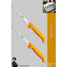 Lazbisa MFT-020 Gold Serisi Mutfak Fileto Steak Et Balık Tavuk Kesme Fileto 2'li Bıçak Set