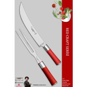 Lazbisa MFT-127 Red Craft Serisi Mutfak Şef Et Tavuk Balık Bıçak Set