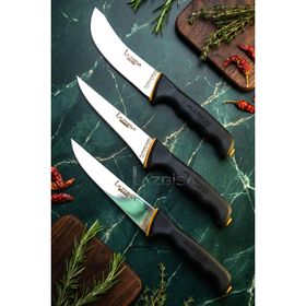 Lazbisa MFT-247 Platinum Serisi Mutfak Et Ekmek Sebze Meyve 3'lü Bıçak Set