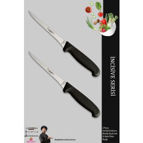 Lazbisa MFT-256 İncisive Serisi Mutfak Fileto Steak Et Balık Tavuk Fileto 2'li Bıçak Set
