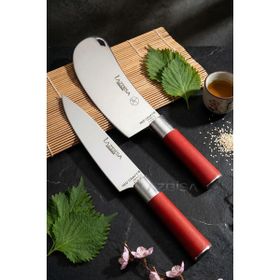 Lazbisa MFT-258 Red Craft Serisi Mutfak Et Ekmek Şef Sebze Börek Bıçak Set