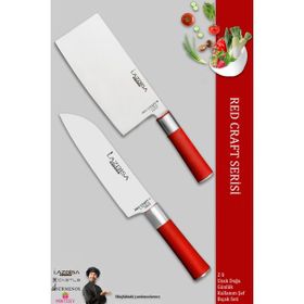 Lazbisa MFT-472 Red Craft Serisi Mutfak Şef Et Ekmek Sebze Bıçak Set