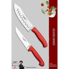 Lazbisa MFT-865 Gold Serisi Mutfak Et Ekmek Sebze Şef Kanallı 2'li Bıçak Set