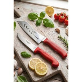 Lazbisa MFT-8654 Gold Serisi Mutfak Et Ekmek Sebze Kıyma Salata Şef 2'li Bıçak Set
