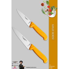 Lazbisa MTF-010 Gold Serisi Mutfak Et Ekmek Sebze 2'li Bıçak Set