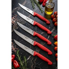 Lazbisa MTF-015 Silver Serisi Mutfak Et Ekmek Sebze Meyve 5'li Bıçak Set