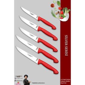 Lazbisa MTF-015 Silver Serisi Mutfak Et Ekmek Sebze Meyve 5'li Bıçak Set