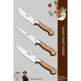 Lazbisa MTF-033 Hand Craft Mutfak Et Ekmek Sebze 3'lü Bıçak Set