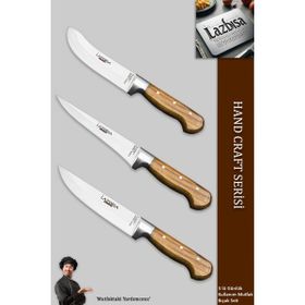 Lazbisa MTF-033 Hand Craft Mutfak Et Ekmek Sebze 3'lü Bıçak Set