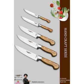 Lazbisa MTF-037 Hand Craft Mutfak Et Ekmek Sebze 5'li Bıçak Set