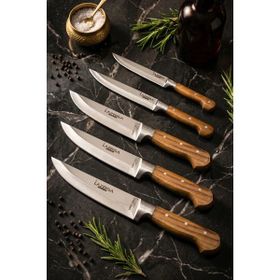 Lazbisa MTF-037 Hand Craft Mutfak Et Ekmek Sebze 5'li Bıçak Set