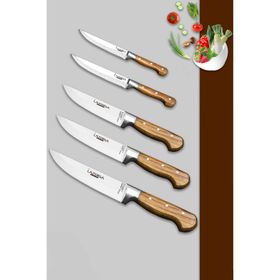 Lazbisa MTF-037 Hand Craft Mutfak Et Ekmek Sebze 5'li Bıçak Set