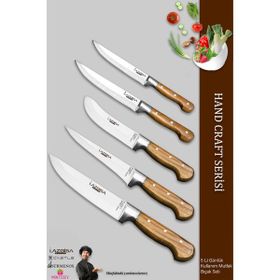 Lazbisa MTF-037 Hand Craft Mutfak Et Ekmek Sebze 5'li Bıçak Set