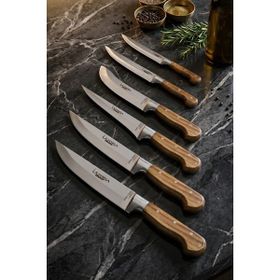 Lazbisa MTF-038 Hand Craft Mutfak Et Ekmek Sebze 6'lı Bıçak Set
