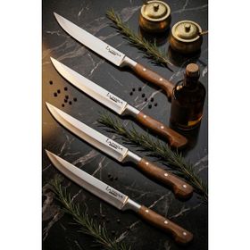 Lazbisa MTF-050 Hand Craft Mutfak Et Ekmek Sebze Meyve Doğrama 4'lü Bıçak Set