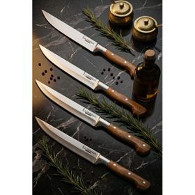 Lazbisa MTF-050 Hand Craft Mutfak Et Ekmek Sebze Meyve Doğrama 4'lü Bıçak Set