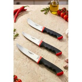 Lazbisa MTF-051 Soft Grip Mutfak Et Ekmek Sebze Bıçağı 3'lü Bıçak Set