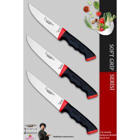 Lazbisa MTF-052 Soft Grip Mutfak Et Ekmek Sebze Bıçağı 3'lü Bıçak Set