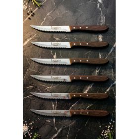 Lazbisa MTF-058 Hand Craft Serisi Setak Et Mutfak Restoran Et Steak 6'lı Bıçak