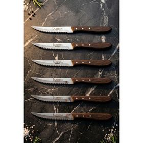 Lazbisa MTF-058 Hand Craft Serisi Setak Et Mutfak Restoran Et Steak 6'lı Bıçak
